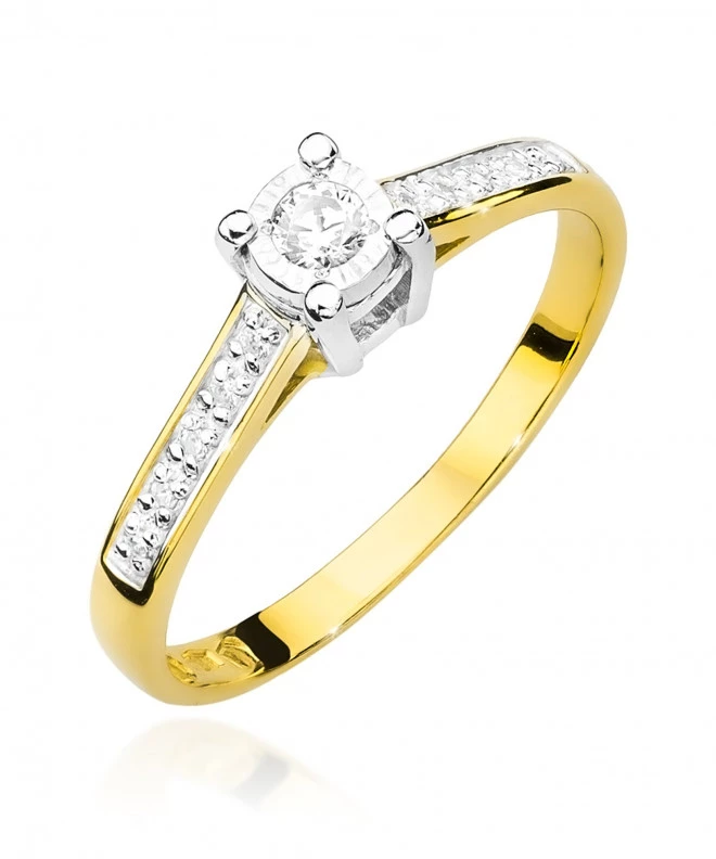 Pierścionek Bonore ze Złota próby 585 z diamentem 0,13 ct 160886