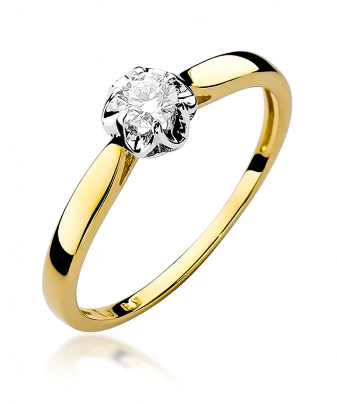 Pierścionek Bonore ze Złota próby 585 z diamentem 0,15 ct 150053