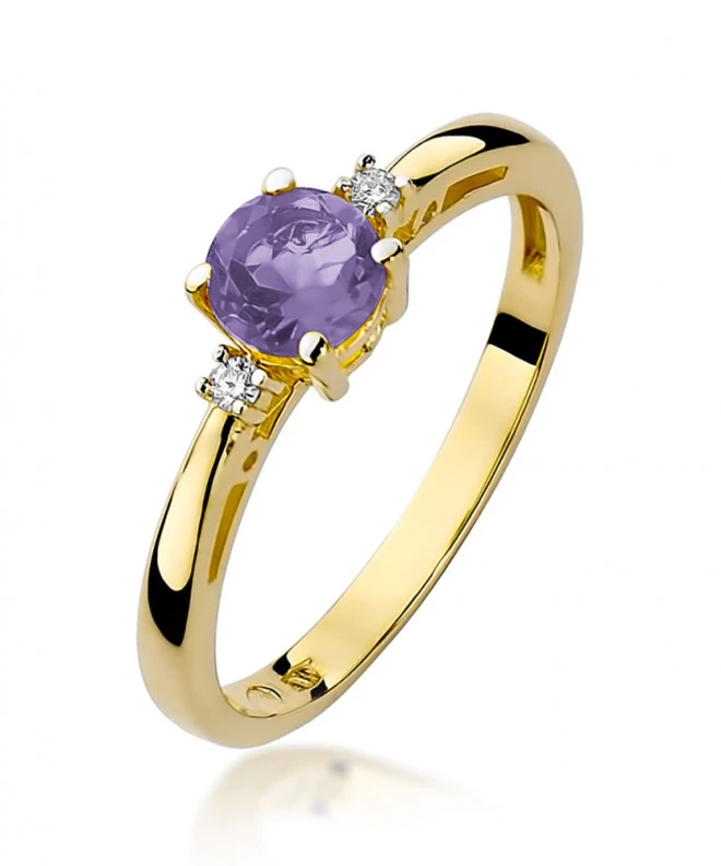 Pierścionek Bonore ze złota próby 585 z ametystem 0,5 ct 79445