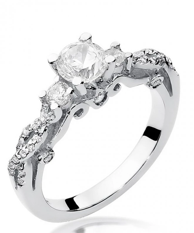 Pierścionek Bonore z białego złota próby 585 z diamentem 0,5 ct 117245