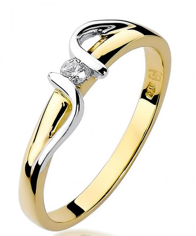 Pierścionek Bonore ze złota próby 585 z diamentem 0,05 ct 81036