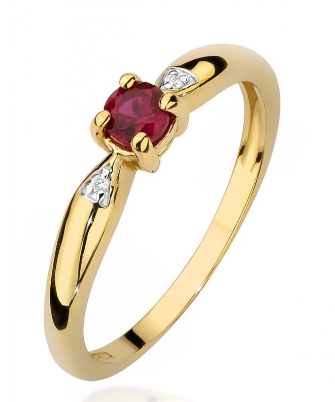 Pierścionek Bonore ze złota próby 585 z rubinem 0,15 ct 94416