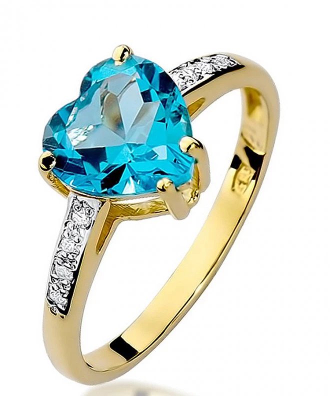 Pierścionek Bonore ze złota próby 585 z topazem 1,2 ct 100665