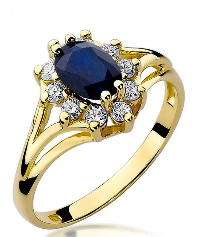 Pierścionek Bonore ze złota próby 585 z szafirem 0,9 ct 96476
