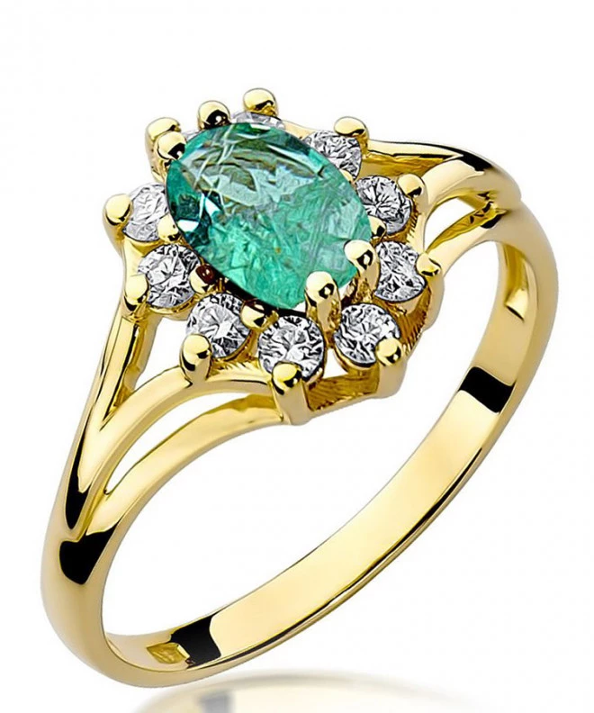 Pierścionek Bonore ze złota próby 585 ze szmaragdem 0,8 ct 98515