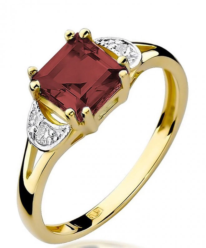Pierścionek Bonore ze złota próby 585 z granatem 1,3 ct 93402