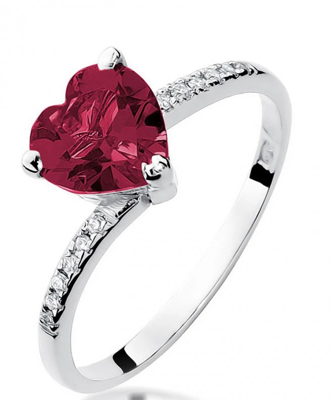 Pierścionek Bonore z białego złota próby 585 z rubinem 1,7 ct 121344