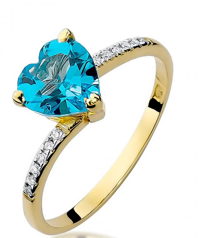 Pierścionek Bonore ze złota próby 585 z topazem 1,2 ct 100676
