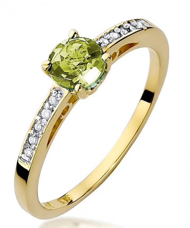 Pierścionek Bonore ze złota próby 585 z oliwinem 0,6 ct 94404