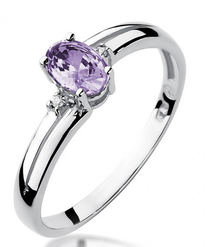 Pierścionek Bonore z białego złota próby 585 z tanzanitem 0,4 ct 125471