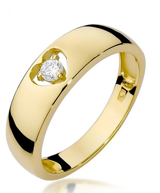 Pierścionek Bonore ze złota próby 585 z diamentem 0,1 ct 82080