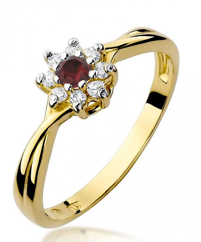 Pierścionek Bonore ze złota próby 585 z rubinem 0,15 ct 95425