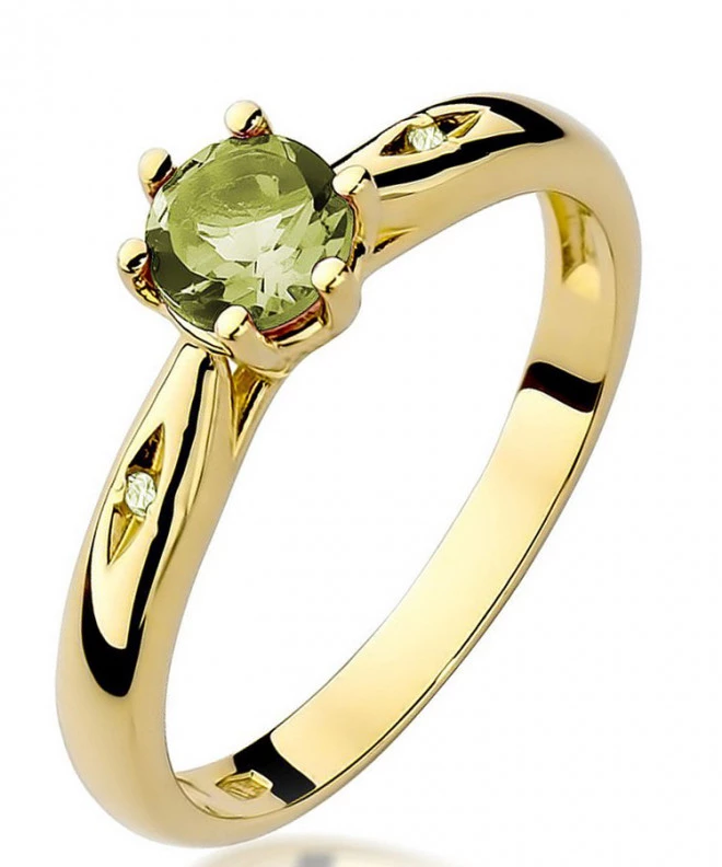 Pierścionek Bonore ze złota próby 585 z oliwinem 0,6 ct 94405