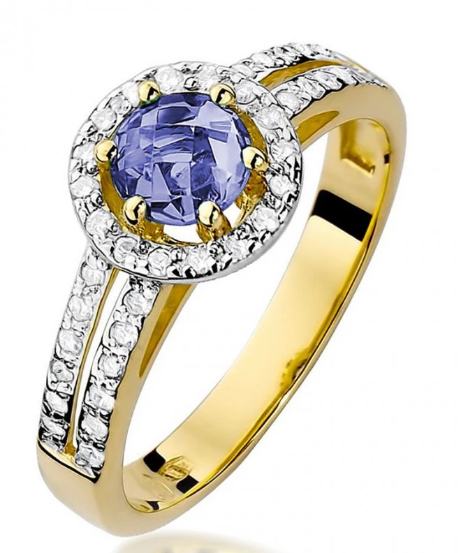 Pierścionek Bonore ze złota próby 585 z tanzanitem 0,5 ct 99641