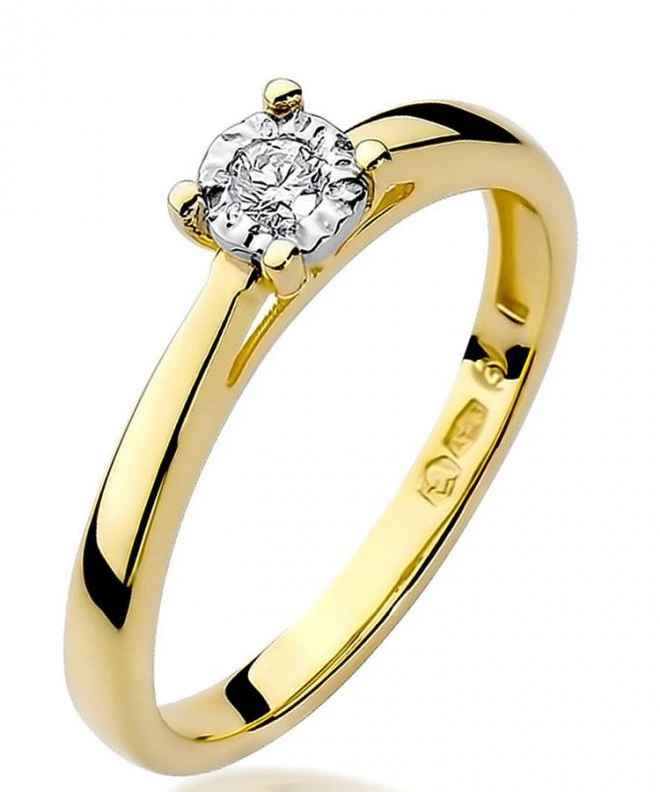 Pierścionek Bonore ze złota próby 585 z diamentem 0,08 ct 82067