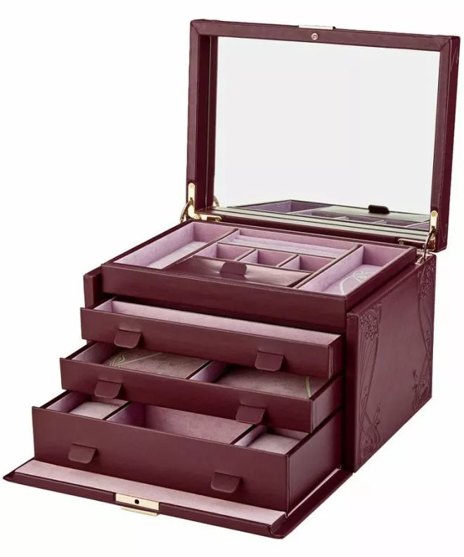 Pudełko na biżuterię Wolf x Liberty Ianthe Burgundy rozmiar L 381027