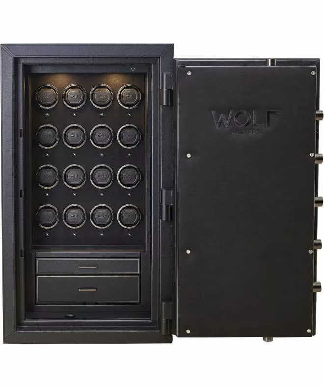 Sejf z rotomatami Wolf Athos 16 Piece Black na 16 zegarków 49001603