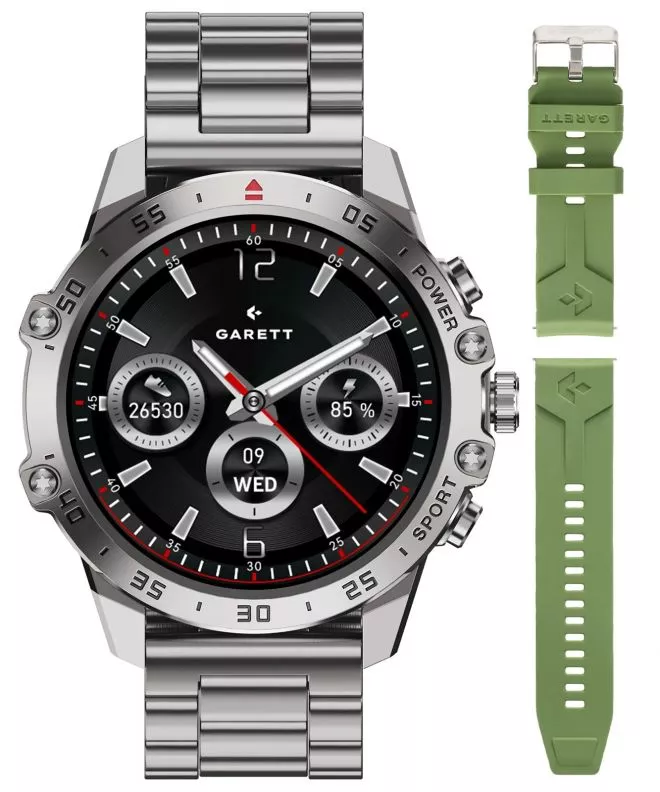 Smartwatch Garett V14 Srebrny SET 5904238486849