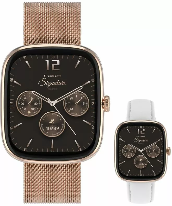 Smartwatch Garett Signature Flow Rose Gold Mesh SET 5904238485040