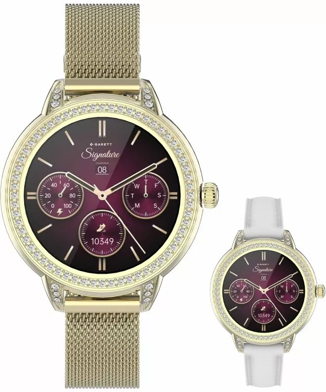 Smartwatch Garett Signature Stella Gold Mesh SET 5904238485125