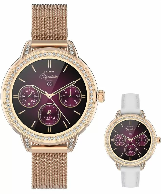 Smartwatch Garett Signature Stella Rose Gold Mesh SET 5904238485118