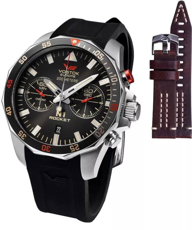 Zegarek męski Vostok Europe N1 Rocket Chrono Limited Edition + pasek Vostok 6S21-225A618-4081