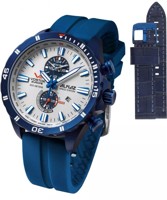 Zegarek męski Vostok Europe Almaz Space Station Limited Edition Chronograph + pasek Vostok YM8J-320D657-7396