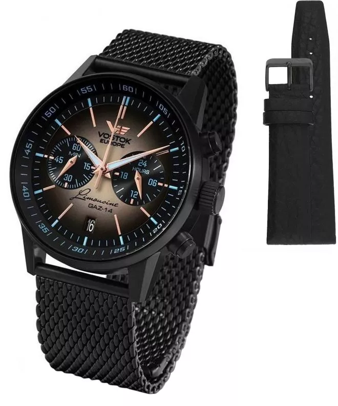 Zegarek męski Vostok Europe Gaz-14 Limousine Chronograph + pasek Vostok VK64-560C601-3695