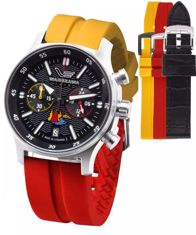 Zegarek męski Vostok Europe Miasta Polski Warszawa Chrono Limited Edition + 2 paski Vostok VK64-592A458-D-FW