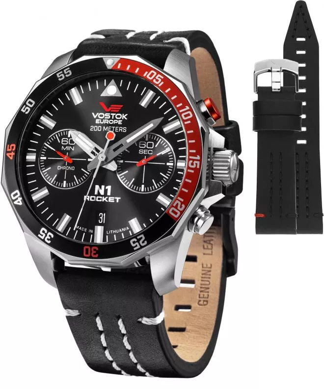Zegarek męski Vostok Europe Rocket N-1 Chrono Limited Edition + pasek Vostok 6S21-225A707-39434