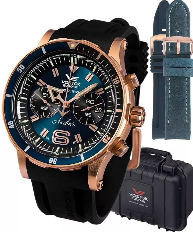 Zegarek męski Vostok Europe Anchar Chronograph Limited Edition + 2 paski Vostok 6S21-510O586-35092