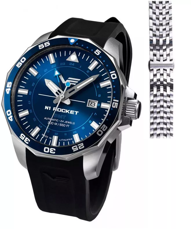 Zegarek męski Vostok Europe Rocket N-1 Automatic GMT Limited Edition + pasek Vostok NH34-225A712B-4081