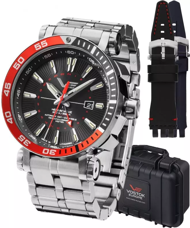 Zegarek męski Vostok Europe Energia GMT Limited Edition + 2 paski Vostok NH34-575A717-31995