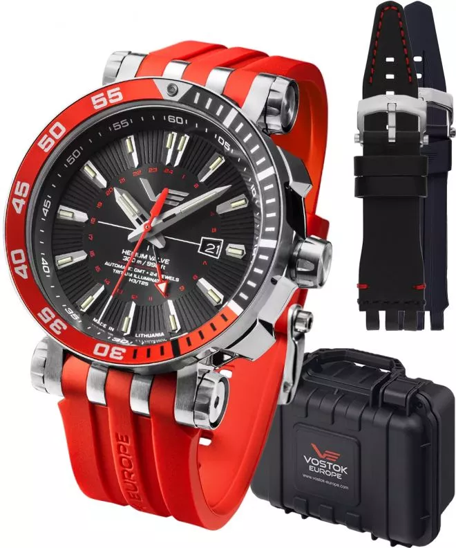 Zegarek męski Vostok Europe Energia GMT Limited Edition + 2 paski Vostok NH34-575A717-46357