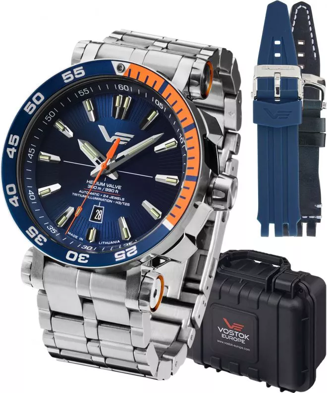 Zegarek męski Vostok Europe Helium Valve Automatic Tritium Illumination SET + 2 paski Vostok NH35A-575A715-31995