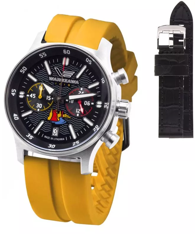 Zegarek męski Vostok Europe Miasta Polski Warszawa Chrono Limited Edition + pasek Vostok VK64-592A458-D-59128
