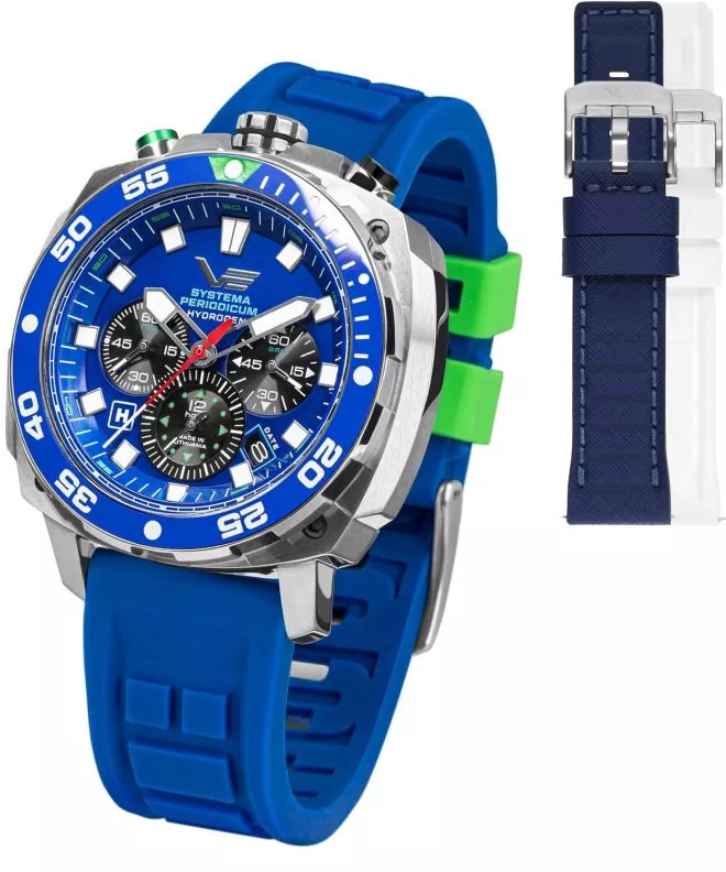 Zegarek męski Vostok Europe Systema Periodicum Hydrogen Chronograph SET Limited Edition + 2 paski Vostok VK67-650A720-56714