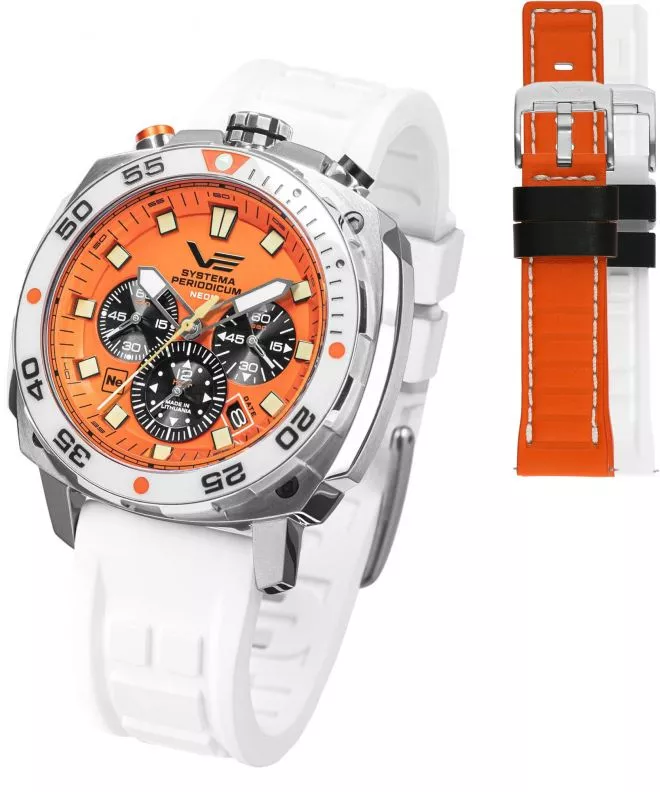 Zegarek męski Vostok Europe Systema Periodicum Neon Chronograph SET Limited Edition + 2 paski Vostok VK67-650A723-56714