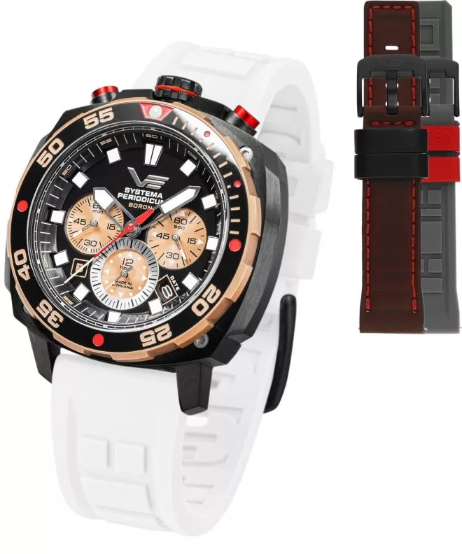 Zegarek męski Vostok Europe Systema Periodicum Boron Chronograph SET Limited Edition + 2 paski Vostok VK67-650E721-56721