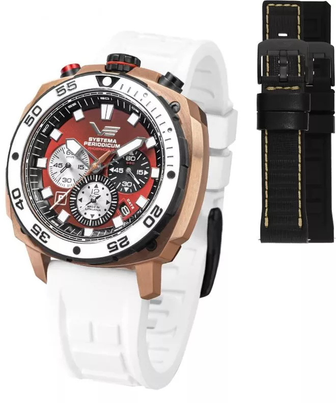 Zegarek męski Vostok Europe Systema Periodicum Phosphorus Chronograph SET Limited Edition + 2 paski Vostok VK67-650E724-56721