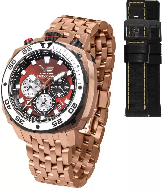 Zegarek męski Vostok Europe Systema Periodicum Phosphorus Chronograph SET Limited Edition + 2 paski Vostok VK67-650E724-57605