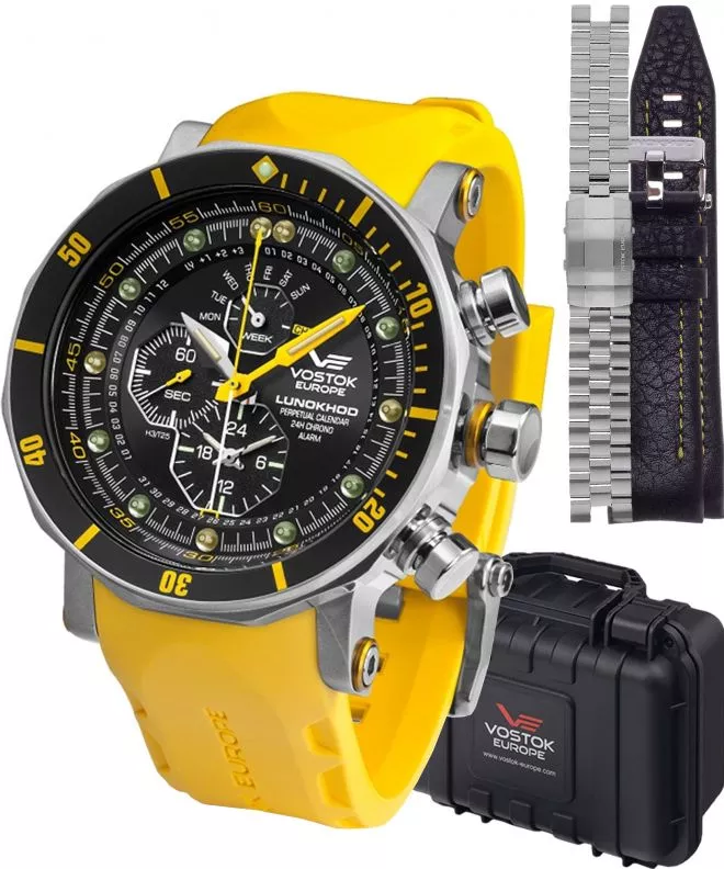 Zegarek męski Vostok Europe Lunokhod-2 Chrono Limited Edition + 2 paski Vostok YM86-620A505-38376