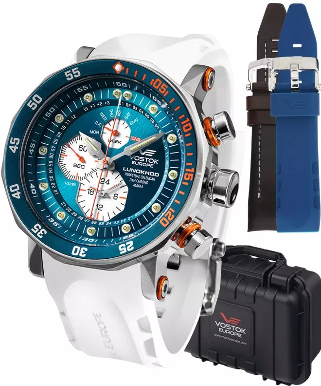 Zegarek męski Vostok Europe Lunokhod-2 Chrono Limited Edition + 2 paski Vostok YM86-620A636-42403