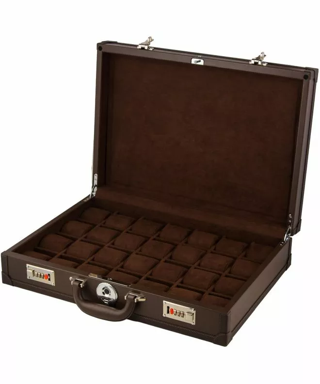 Walizka Leanschi Classic Brown na 28 zegarków WCAS-CHOC