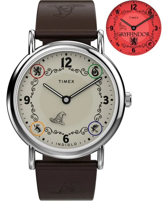 Zegarek Timex Harry Potter X Weekender Gryffindor House 38mm Leather Strap TW2Y76300