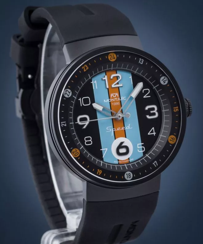 Zegarek męski Montjuic Speed Special Porsche Gulf 917k Tribute Orange PVD MJ1.1201.B