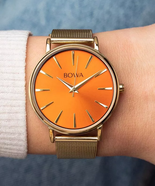 Zegarek damski BOWA Praha Orange Spritz Gold Mesh 38 PH384-144-184M
