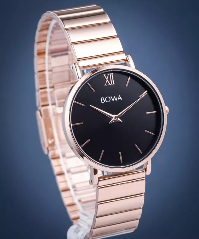 Zegarek damski BOWA London Black Rose-Gold Steel 33 LO337-17-167S
