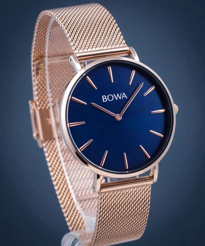 Zegarek BOWA New York Navy Blue Rose-Gold Mesh 38 NY387-37-187M
