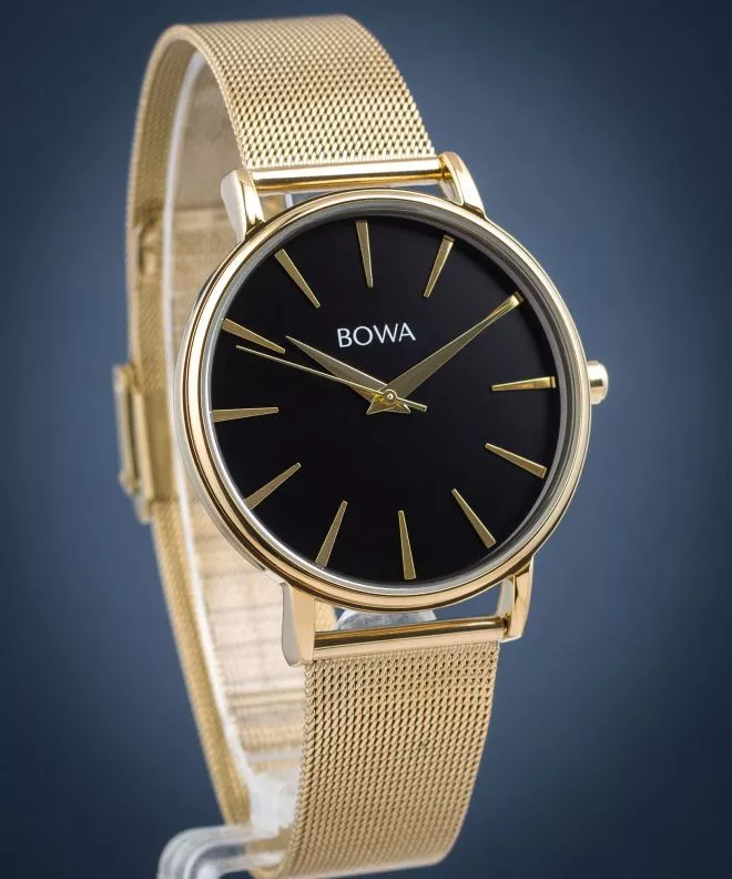 Zegarek damski BOWA Praha Black-Gold Mesh 38 PH384-84-184M